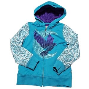 Girl's Lucky Brand Hooded Full Fron Zip Sweatshirt Jacket